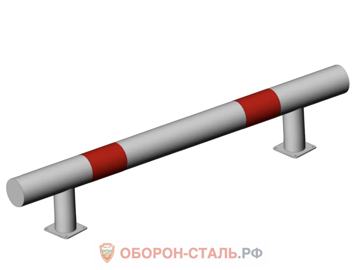 Колесоотбойник металлический КМФ-2000/108х3, прямой на фланцевых опорах от  производителя по выгодной цене | Оборон сталь